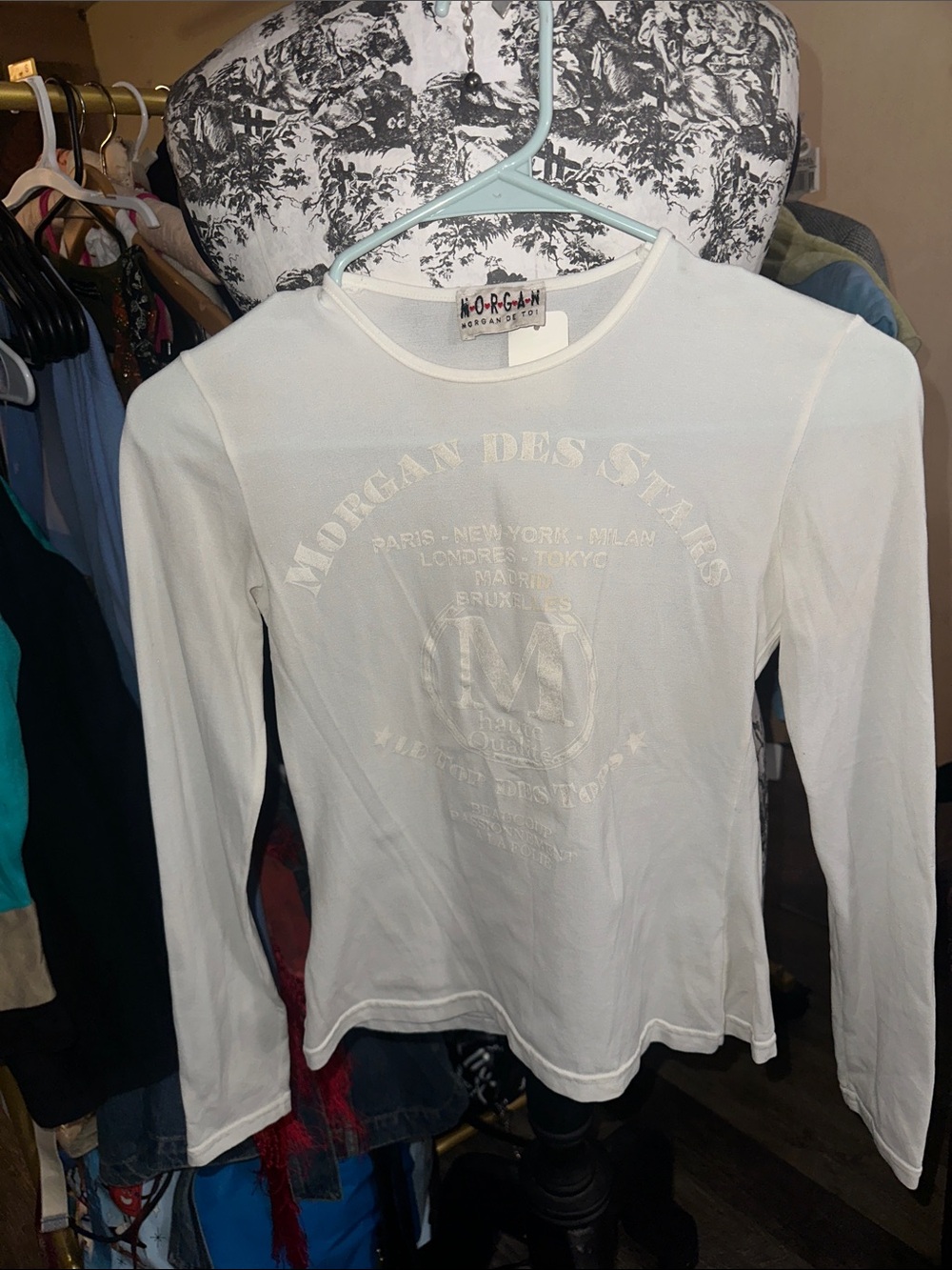 Morgan de Toi White Long Sleeve Logo Tee